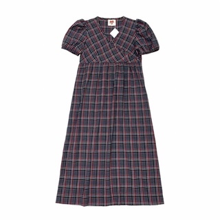 Váy babydoll cổ v tay bồng - striped babydoll dress