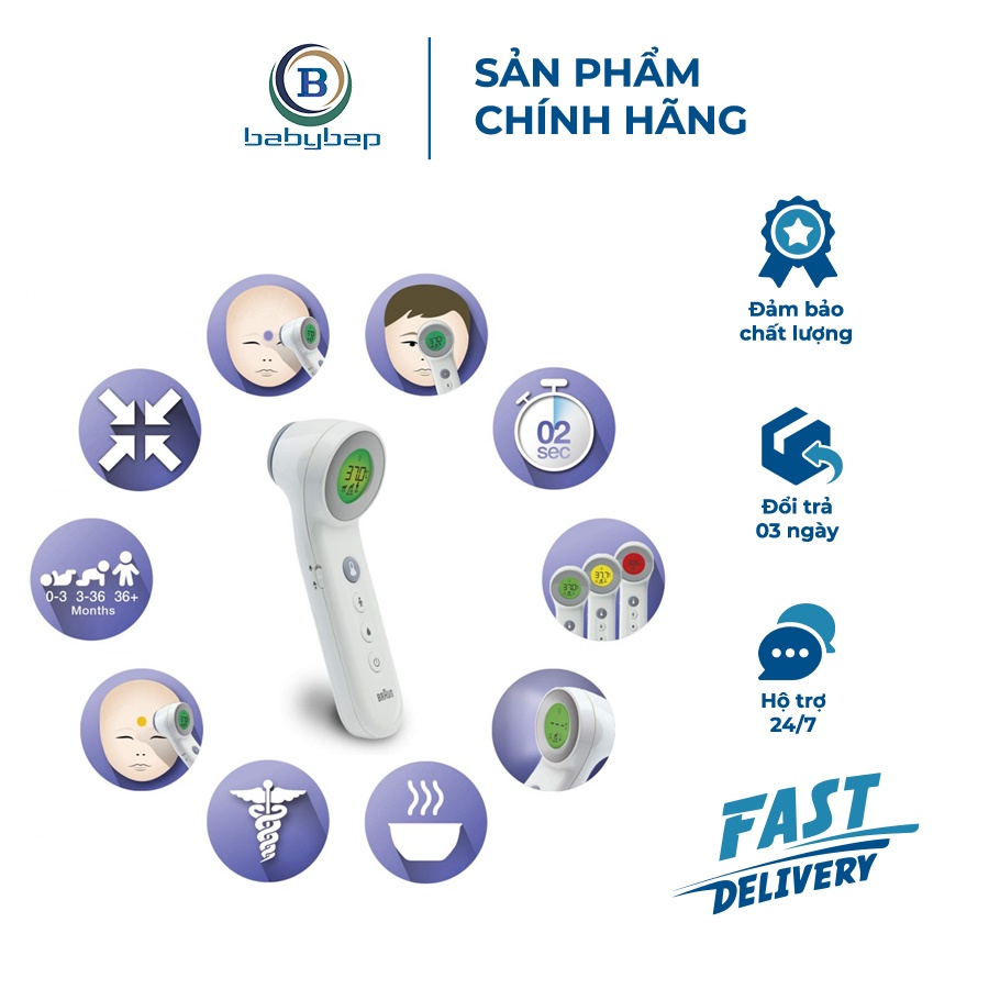 Nhiệt Kế Điện Tử Đa Năng Braun BNT400 – Nhiệt Kế Đo Không Tiếp Xúc Đo Nhanh Chóng Và Dễ Dàng