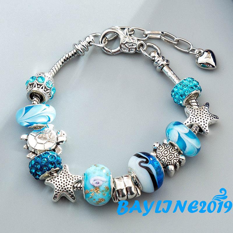 Vòng tay mạ bạc đính đá trái tim thời trang cho nữ