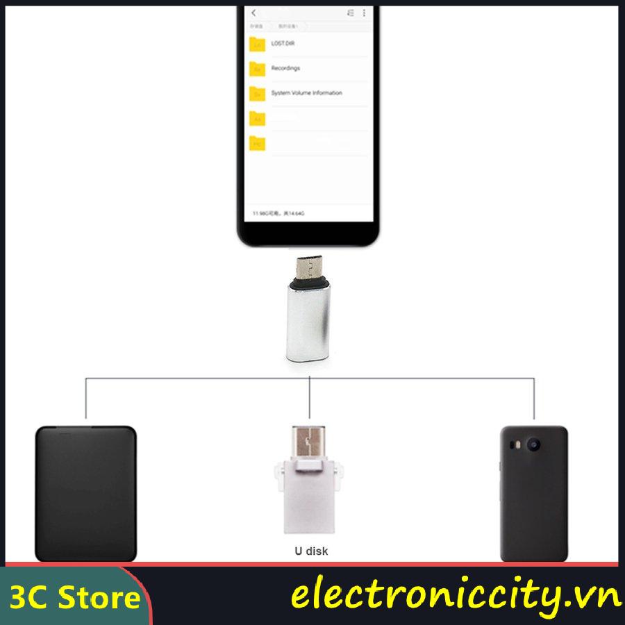 Ele】⚡⚡Đầu chuyển đổi cổng type-C sang Micro USB cho điện thoại Android