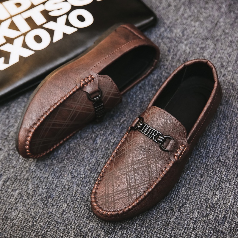 Giày lười da đế mềm siêu nhẹ thời trang mùa xuân 2021 cho nam