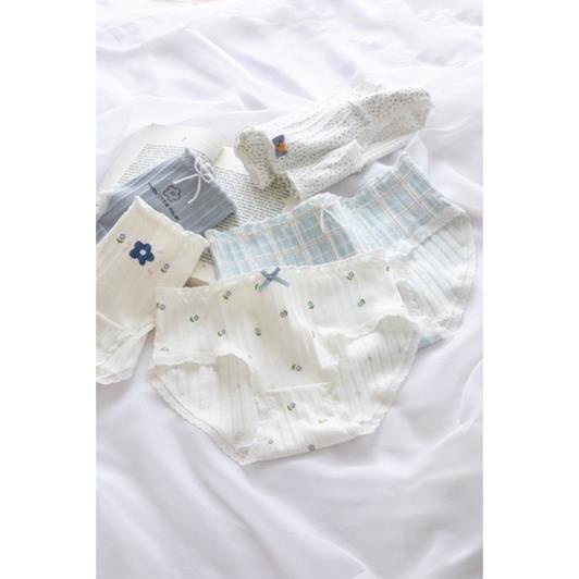 👙 ❤️Quần Lót Nữ Cotton Hoa Kẻ Ghi Thời Trang Dễ Thương 0135❤️ 👙