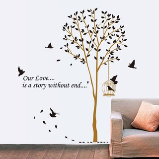 Decal dán tường Hàn Quốc câu chuyện tình yêu, tranh decal dán tường trang trí phòng ngủ phòng khách XL8146