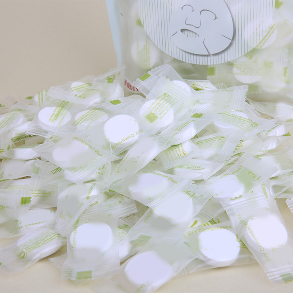 Bộ 100 Mặt Nạ Nén Vải Không Dệt Dùng Một Lần Chăm Sóc Da Diy