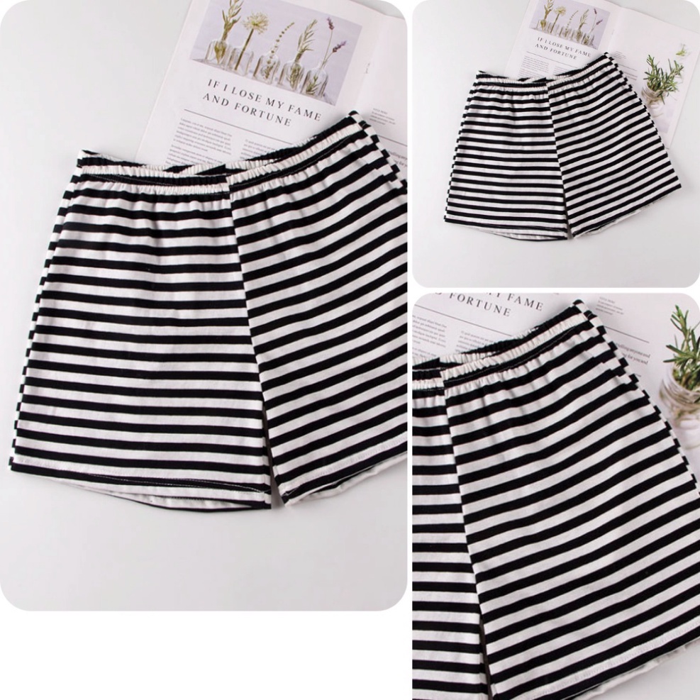 SPK- Quần đùi nữ, quần thun sọc ngang nữ dày dặn ống rông size M SKUQ-12