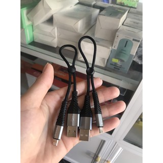 CÁP SẠC NGẮN DÂY SẠC NHANH DÂY DÙ HOCO X35 2.4A DÀI 25cm - Cáp Lightning IPHONE - MICRO USB - USB Type C hỗ trợ sạc nhan