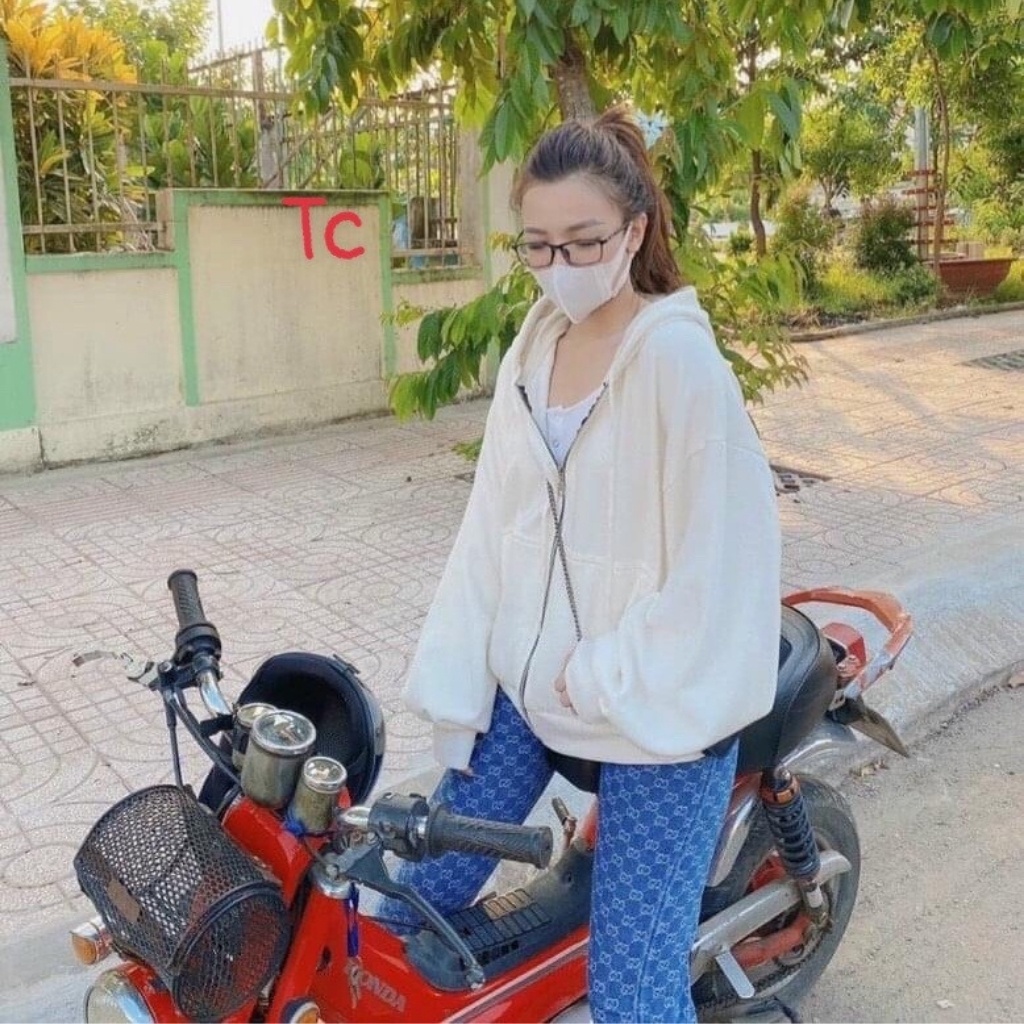 Áo hoodie nữ form rộng trơn có dây kéo mũ thời trang unisex | BigBuy360 - bigbuy360.vn