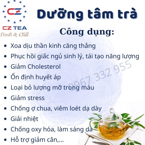 Trà Sen túi lọc - DƯỠNG TÂM TRÀ an thần, dễ ngủ, thư giãn, giảm căng thẳng, giảm mỡ máu, hạ huyết áp, phòng chống tchống