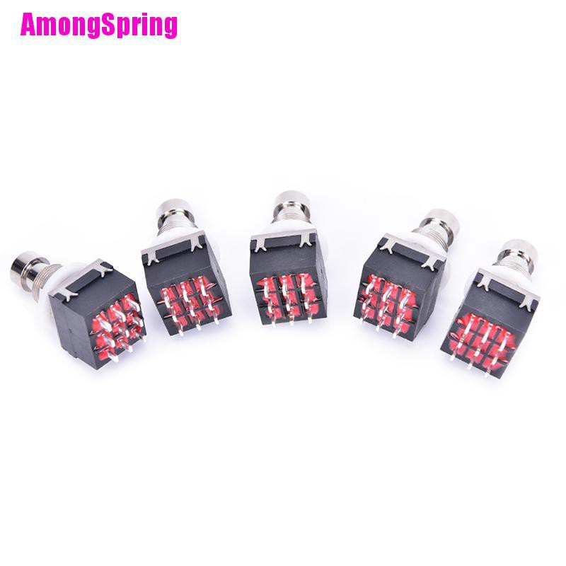 Set 5 công tắc bàn đạp tạo hiệu ứng 3pdt 9-pin chân kim loại chuyên dụng cho đàn guitar