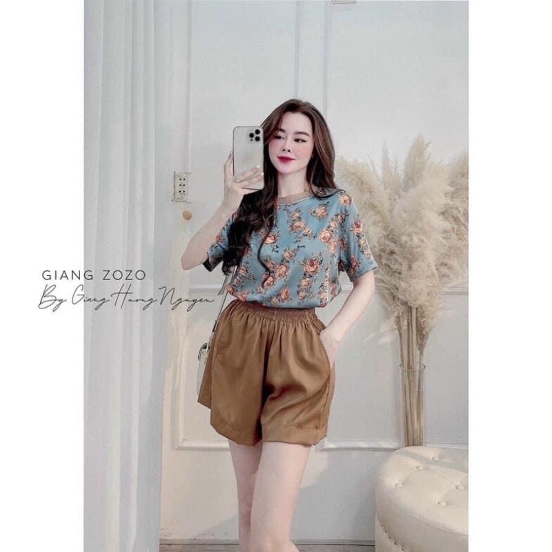 Quần đùi nữ cạp cao ống rộng tôn dáng❤Khuất Yến Bigsize❤chất liệu chéo hàn dày dặn form chuẩn không nhăn mềm