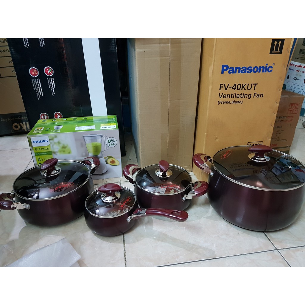 Bộ nồi 4 chiếc chống độc SUNHAN MALAYSIA