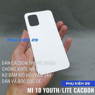 [Xiaomi Mi 10/ 10 Pro/ 10 Youth/ 10 Ultra] Dán lưng 3D chống xước vân Cacbon - Carbon