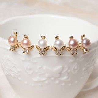 Bông tai ngọc trai thời trang 6-7mm bạc 925