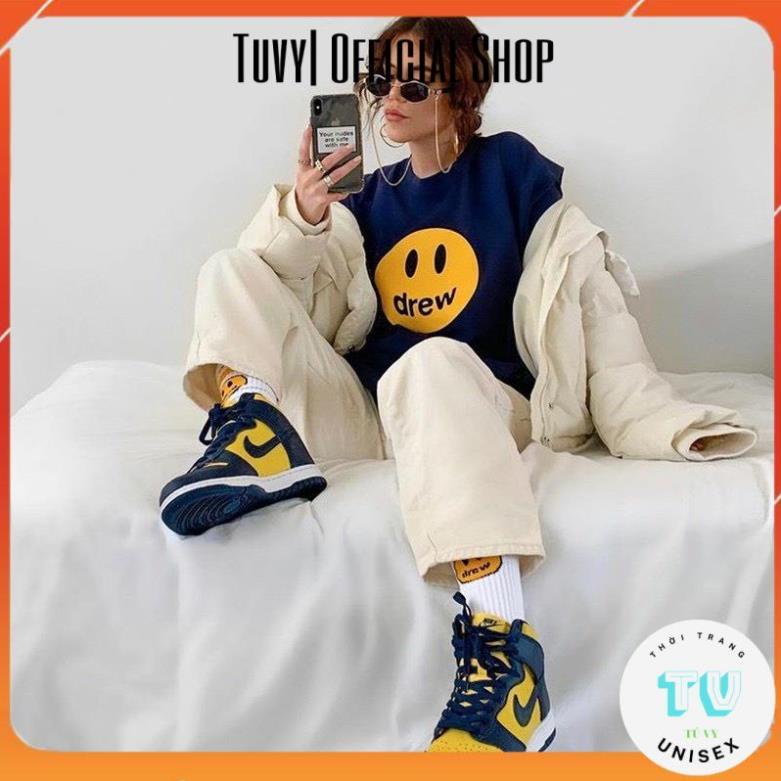Áo phông nam nữ TUVY Áo thun Drew mặt cười unisex form rộng oversize cotton mát