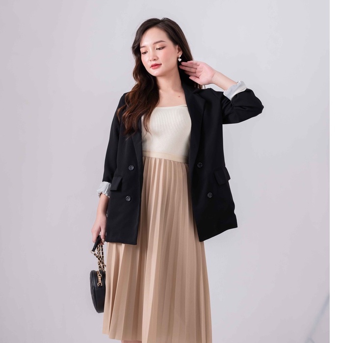 ÁO KHOÁC BLAZER 1 MÀU TRƠN HÀN QUỐC 2 LỚP