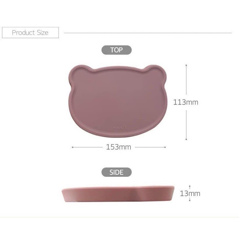 Bát đĩa ăn dặm cho bé -đĩa ăn dặm gấu silicone cao cấp Bluemama