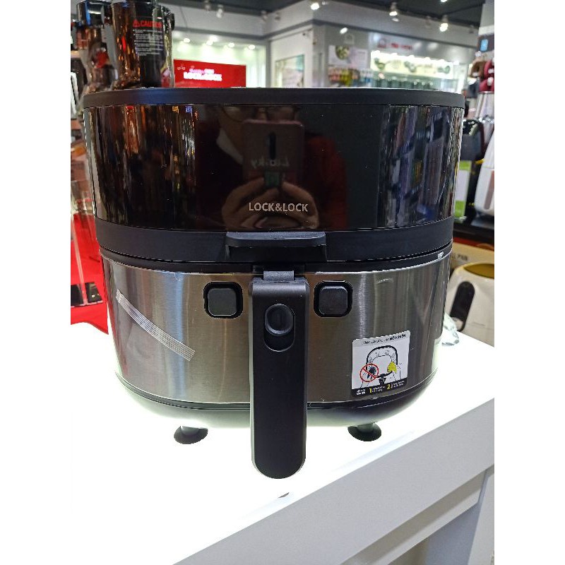 Nồi chiên không dầu Lock&amp;Lock Visible Stirring Air Fryer 7.2L - màu đen EJF596BLK chính hãng BH 12 tháng