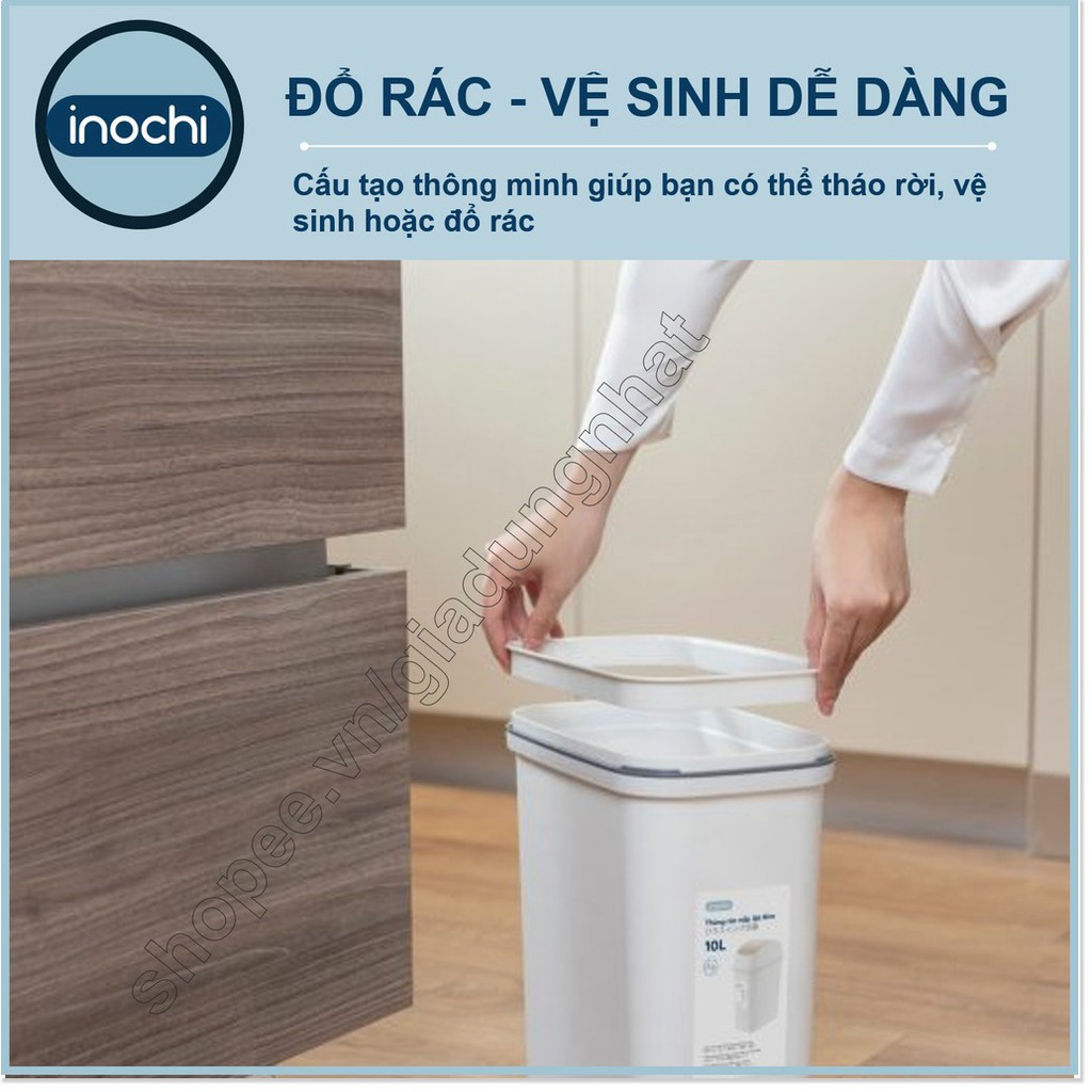 Thùng Rác Nhựa Nắp Lật Inochi 15 Lít Rất Đẹp Làm Sọt Rác Văn Phòng, Khách Sạn, Đựng Rác Gia Đình, Để Bàn Trong Nhà (tiêu