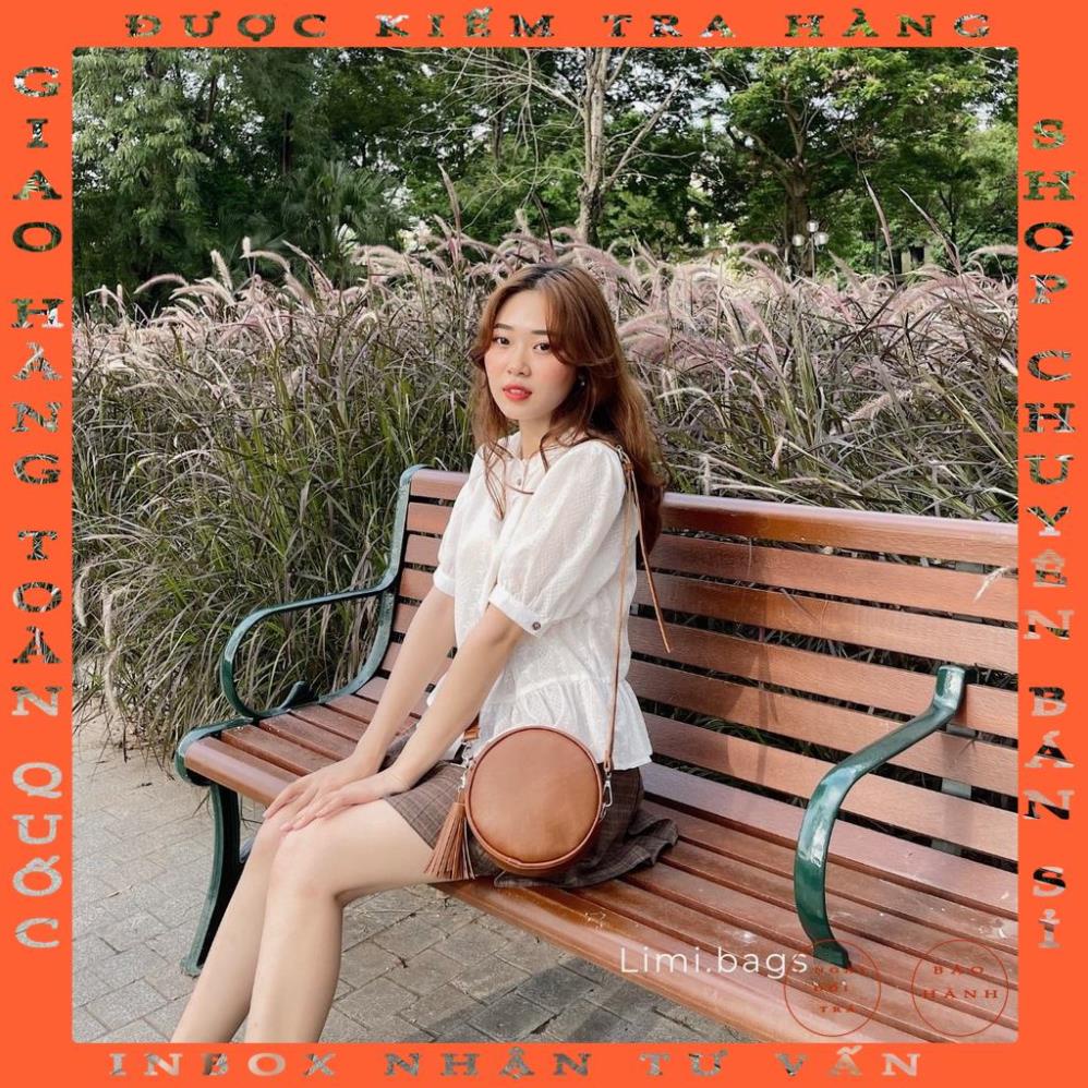 Túi hộp tròn đeo chéo nữ da mini thời trang dễ thương nhỏ xinh Hàn quốc vintage đi chơi du lịch ANGEL Limi bags