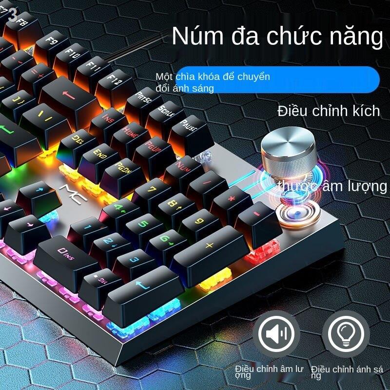 ﹊✠Bàn phím cơ Xinmeng trục xanh trà đen chơi game bên ngoài máy tính để xách tay bộ và chuột