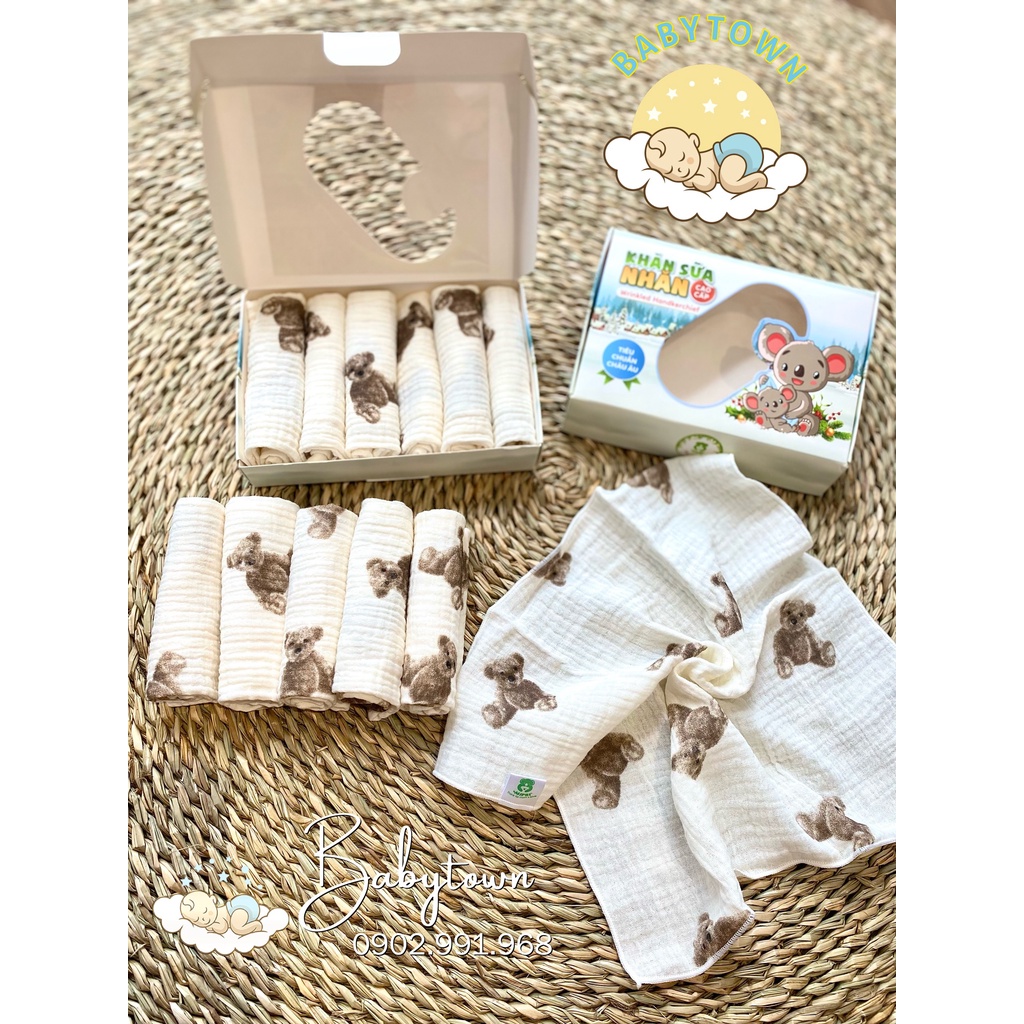 Khăn sữa xô Mipbi hộp 6 cái KT 30x30cm