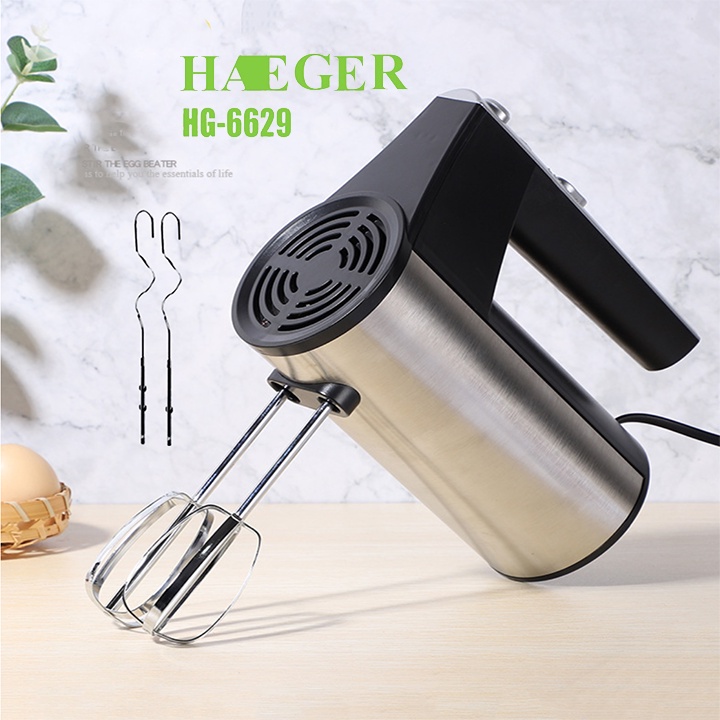 Máy đánh trứng cầm tay, Máy đánh kem, trộn bột chính hãng HAEGER 450W [BH 12 Tháng]