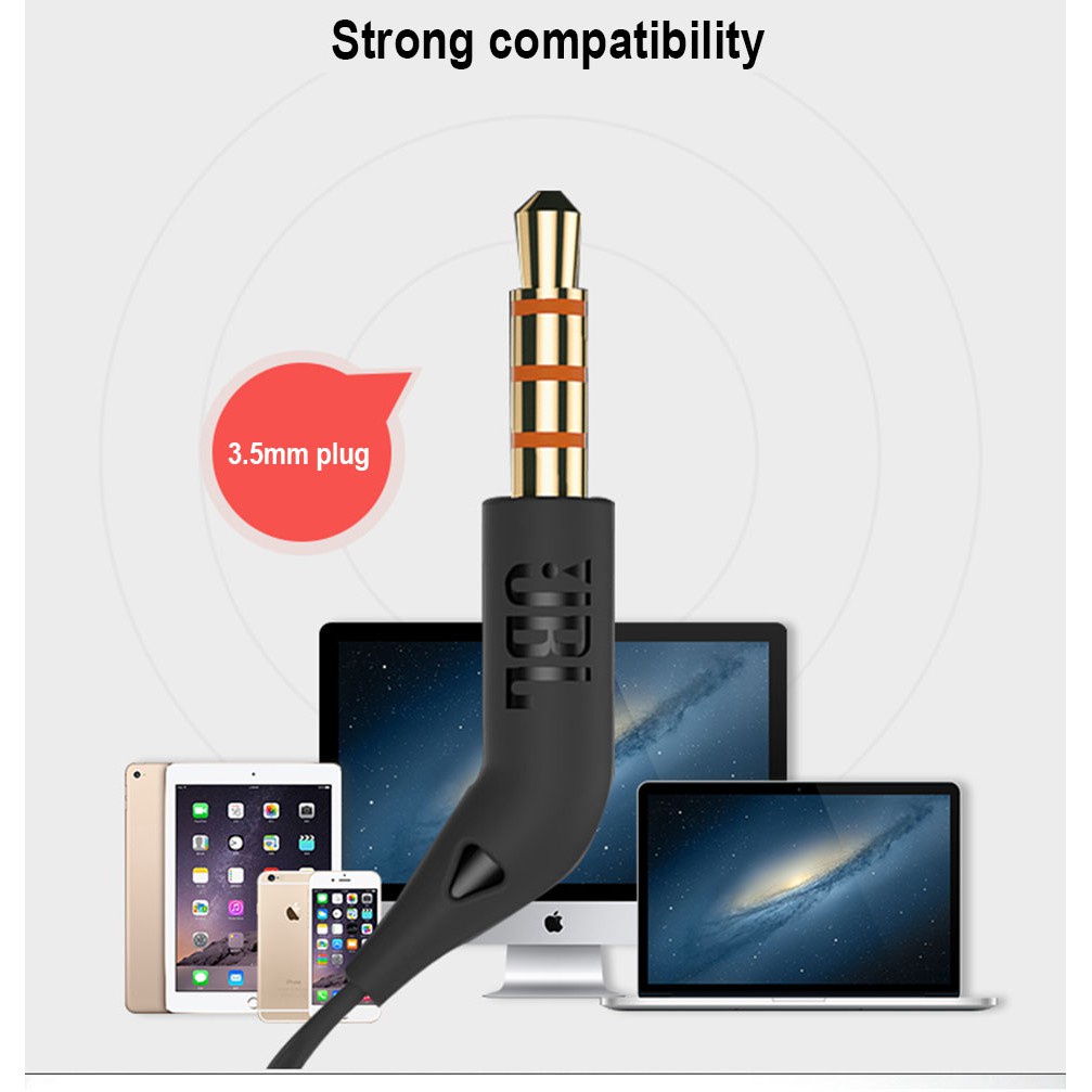 Tai Nghe Nhét Tai JBL T110 Có Micro Jack 3.5mm Âm Thanh Sống Động Cho ios iPhone Android Huawei / Xiaomi / oppo / vivo / Samsung