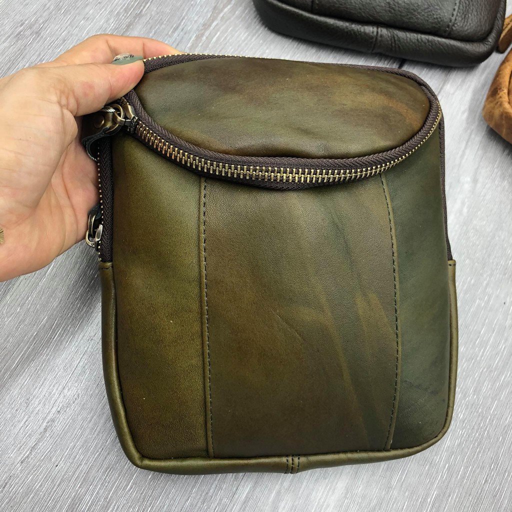 Túi bao tử, túi đeo chéo da bò thật 100% cao cấp hàng việt nam sản xuất 2020