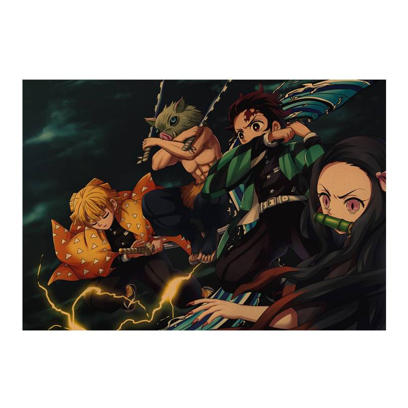 Tranh Cuộn In Hình Nhân Vật Hoạt Hình Demon Slayer 50.5 * 35cm