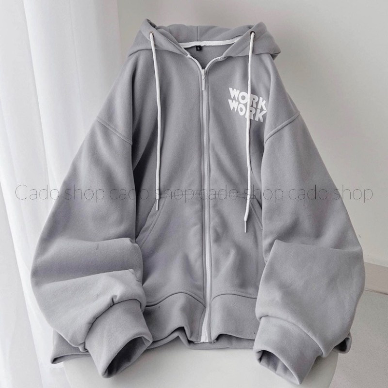 Áo Khóa Hoodie Nam Nữ Unisex WORK Vải Nỉ Ngoại Mềm Mịn Phong Cách Mới Cực Hot  CADO FASHION
