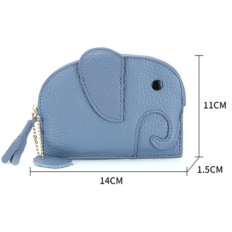 Evertoner Ví Da Thật Mini Đựng Tiền Xu / Thẻ Có Khóa Kéo Chất Lượng Cao Cho Nữ