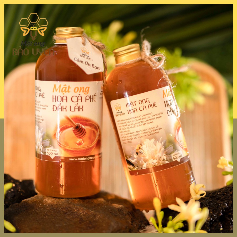 Combo 2 Chai Mật Ong Hoa Cà Phê 100% Nguyên Chất Bảo Uyên Hóa Tăng Cường Sức Sức Đề Kháng Loại Chai Dung Tích 500ml