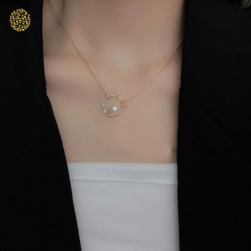 Vòng cổ đính ngọc trai nhân tạo thiết kế đơn giản sang trọng cho nữ