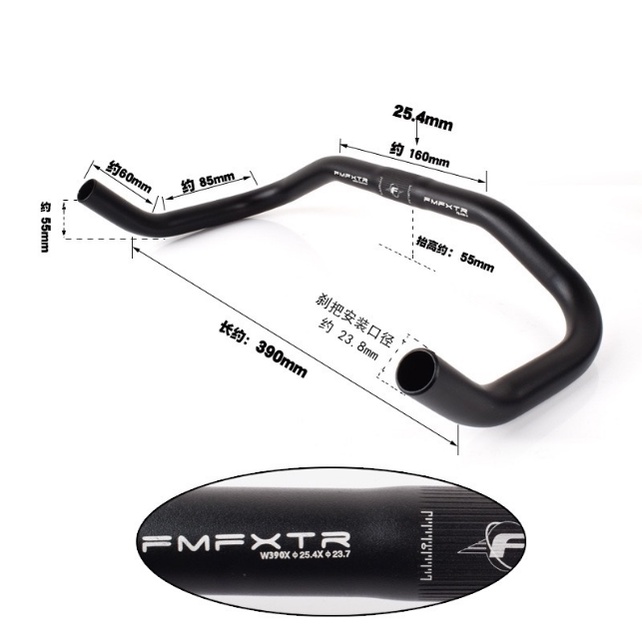 Ghi đông sừng trâu tay lái sừng trâu cho xe đạp thể thao 25.4mm