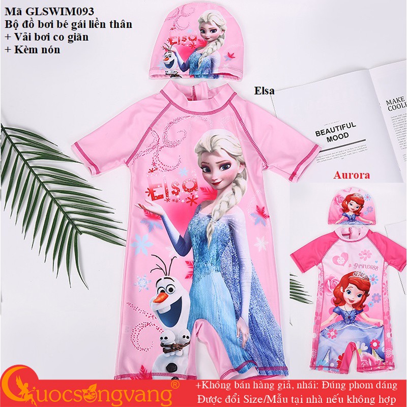 Bộ đồ bơi bé gái Elsa set đồ bơi aurora kèm nón GLSWIM093 Cuocsongvang