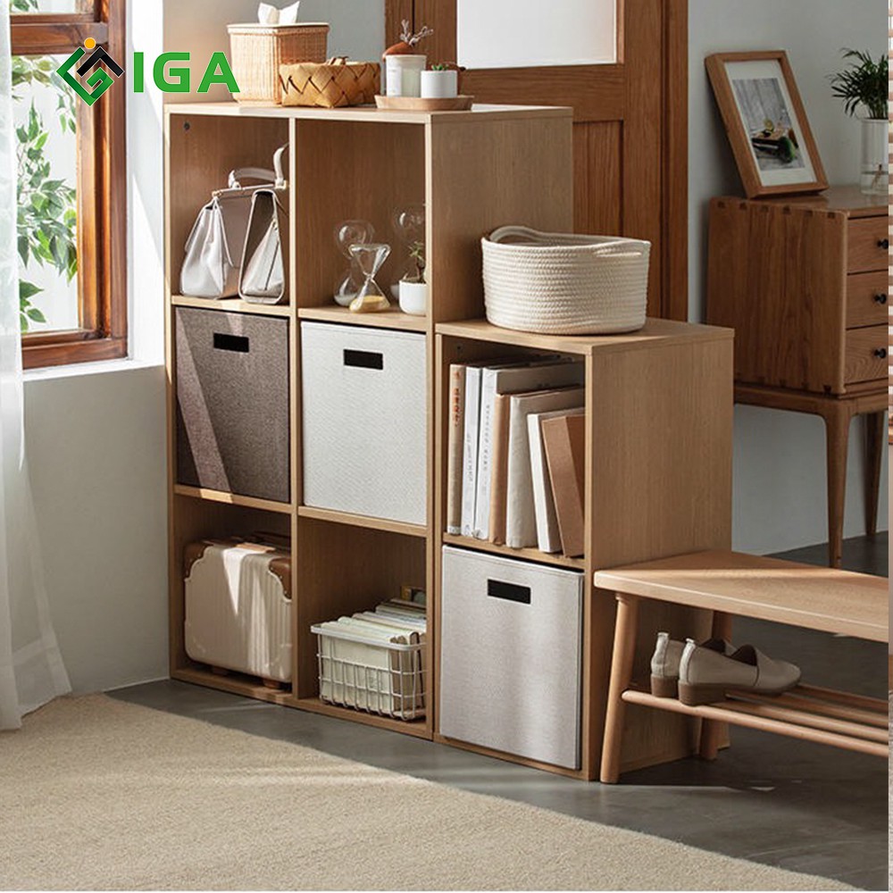 [Mã LIFEBKM1 giảm 10% tối đa 1 triệu đơn từ 500k] Kệ sách tổ ong Model thương hiệu IGA cao cấp màu Vân gỗ GP100