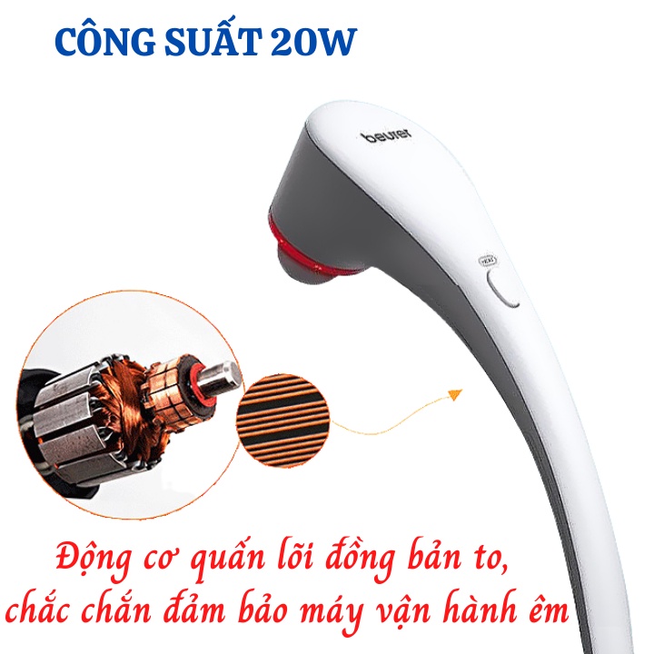 Máy massage hồng ngoại cầm tay Beurer MG55, mát xa xoa bóp bấm huyệt trị lệu cổ vai gáy bằng điện tiện lợi giá rẻ