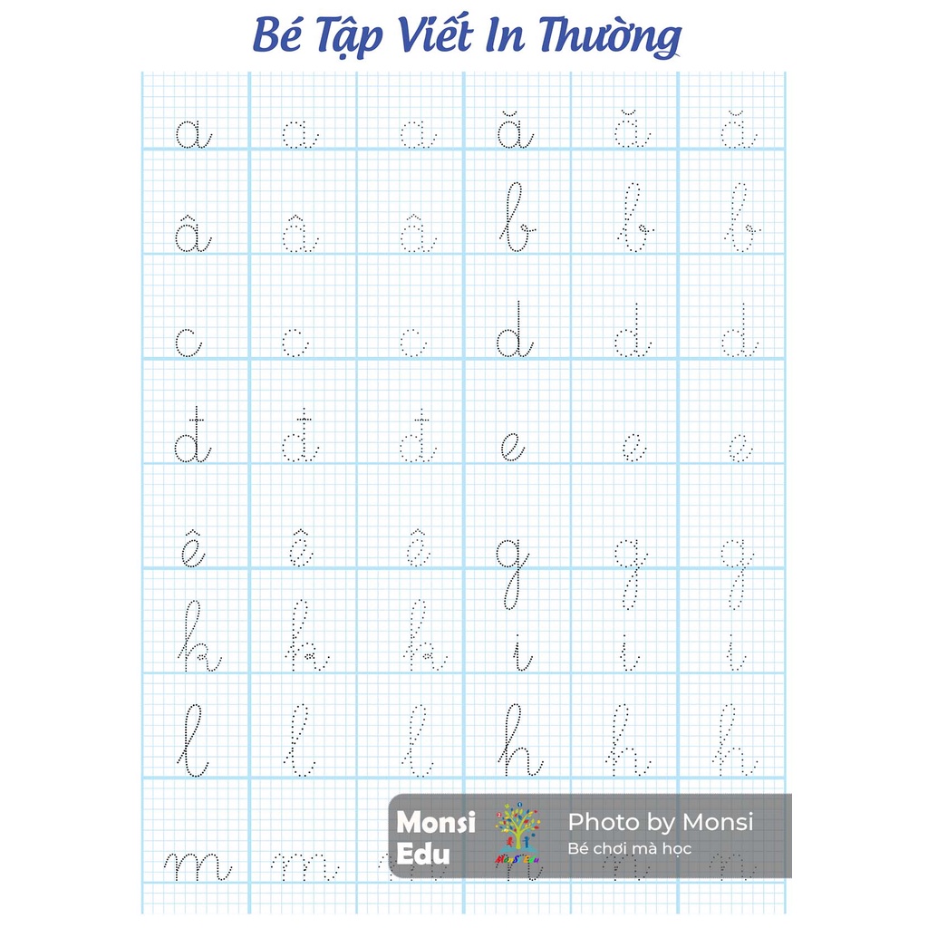 Bộ 29 chữ cái tiếng việt F77 - Học liệu dính dán montessori - Matching Book [Monsi Edu]