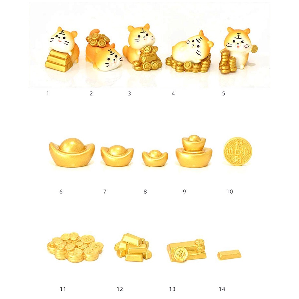 YIYU Mô Hình Chú Hổ Hoạt Hình May Mắn Phong Cách Trung Hoa Trang Trí Năm Mới