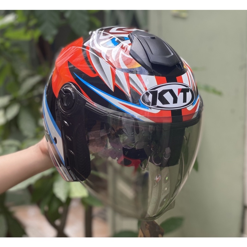 MŨ BẢO HIỂM 3/4 1 KÍNH XH01 TEM TIGER BASSANI CỰC ĐẸP , TẶNG LOGO KYT VÀ BH 12 THÁNG