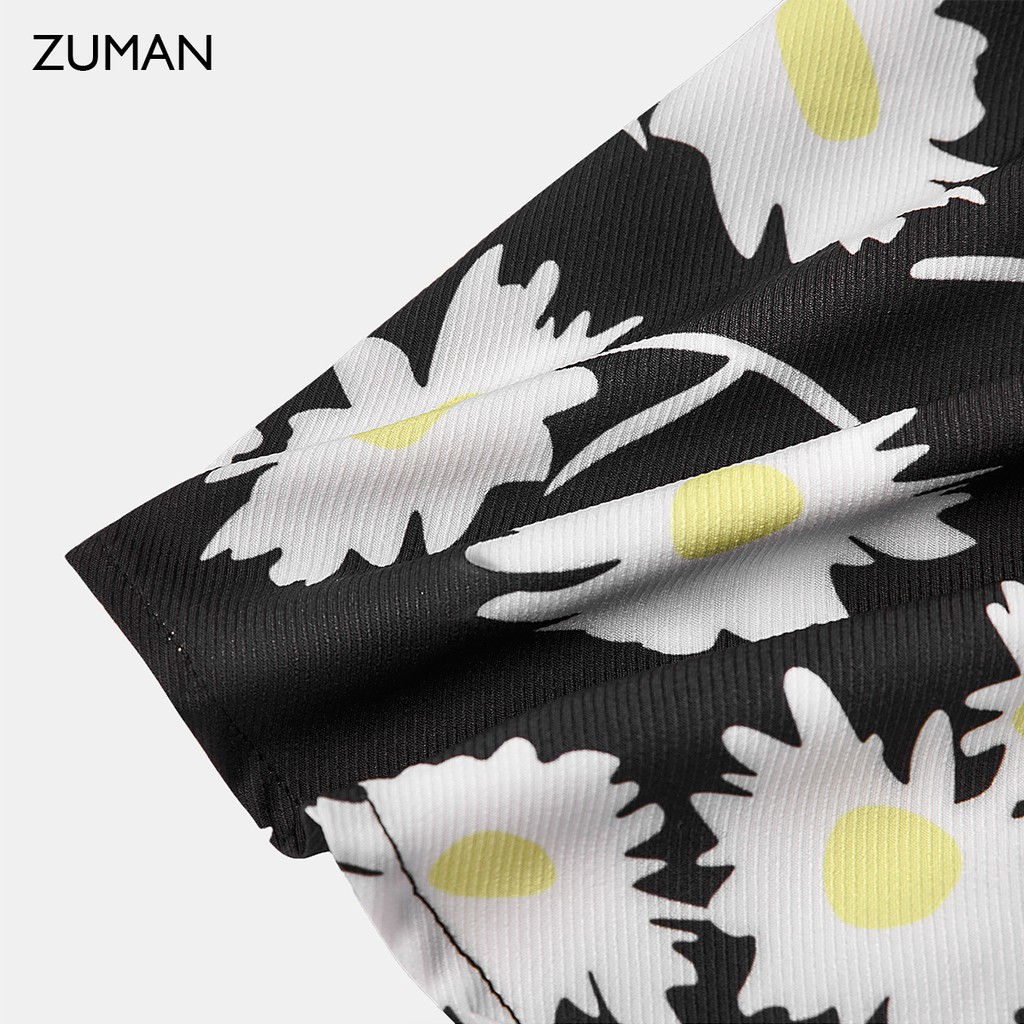 Áo sơ mi nam họa tiết Chrysanthemum Patterned Shirt ASM118  ZUMAN  chất lụa vân chéo, form suông, thoáng mát