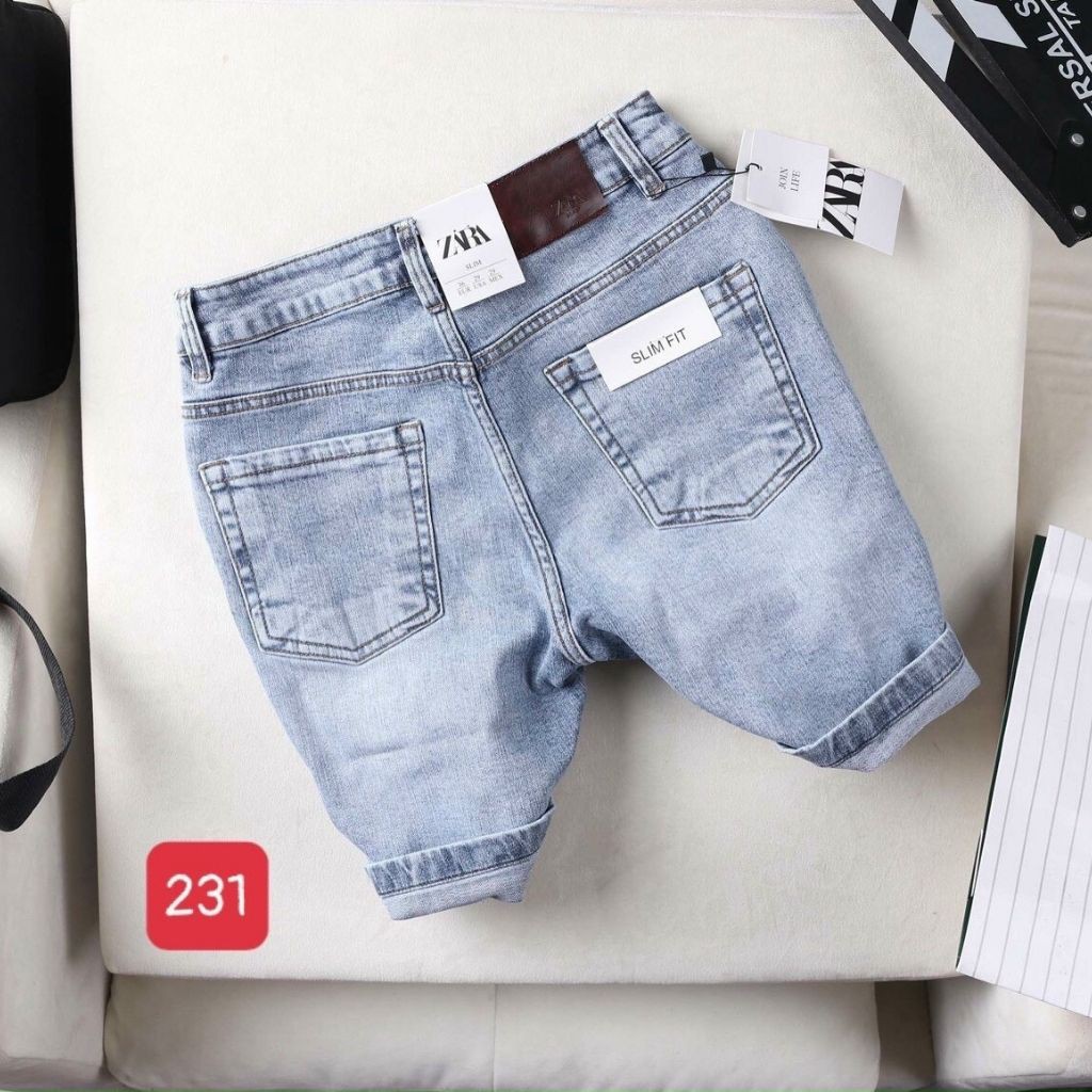 Quần Short Nam DR231BB -Quần short Jean Bò Cao Cấp Chất Jean Co Dãn Hàng Xuất Shop From Chuẩn Cực Đẹp