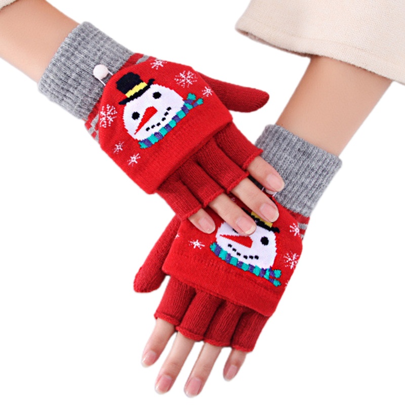 Găng Tay Len Hở Ngón Giữ Ấm Mùa Đông Cho Người Lớn