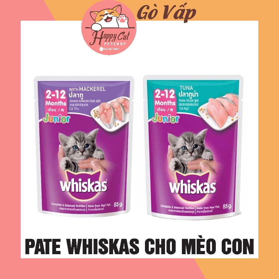 Pate Whiskas Cho Mèo Túi 80g Thức Ăn Dinh Dưỡng Cho Mèo - HAPPYCAT