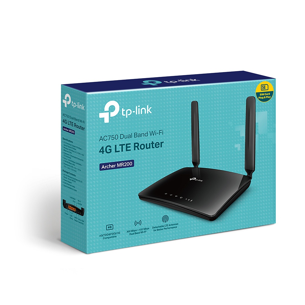 Bộ phát wifi TP-Link Archer MR200 4G LTE AC750Mbps (Chính Hãng TPLink Việt Nam)