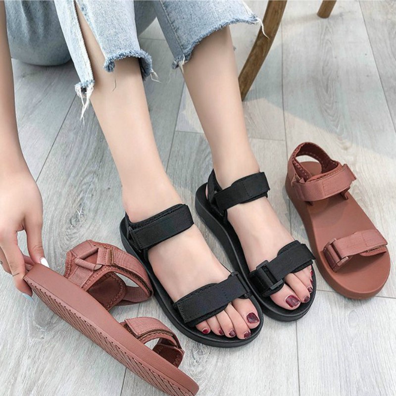 Giày sandal IELGY khóa dán đế bằng thời trang đi biển cho mẹ bầu