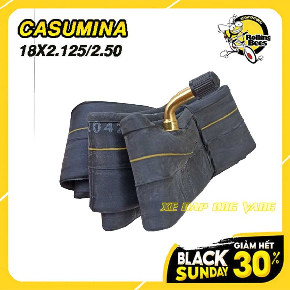 Ruột  Xe Đạp Điện 18x2.125/2.50 Van Cong, Thẳng chính hẫng Casumina