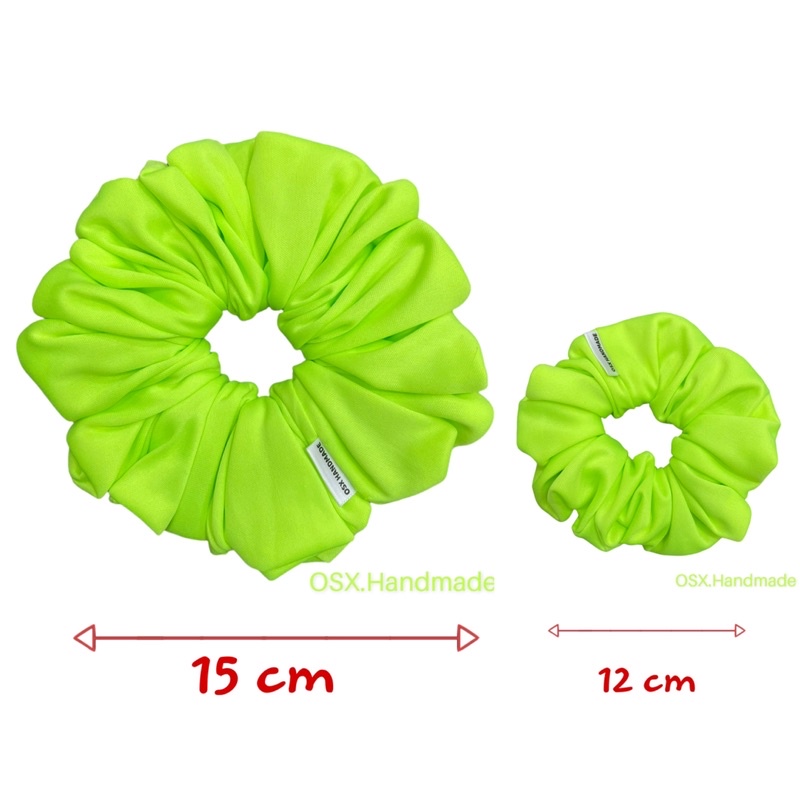 Buộc tóc Neon Scrunchie handmade vải thun lụa