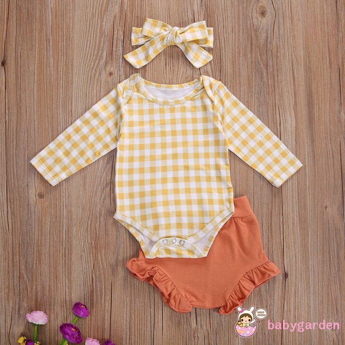 Set Áo Liền Quần &amp; Quần Short In Hoa &amp; Băng Đô Quấn Đầu Cho Bé Gái