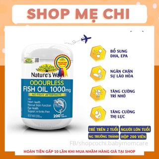 Viên Uống Dầu Cá Nature’s Way Odourless Fish Oil Tăng Cường Sức Khoẻ Tự Nhiên Không Mùi 1000mg